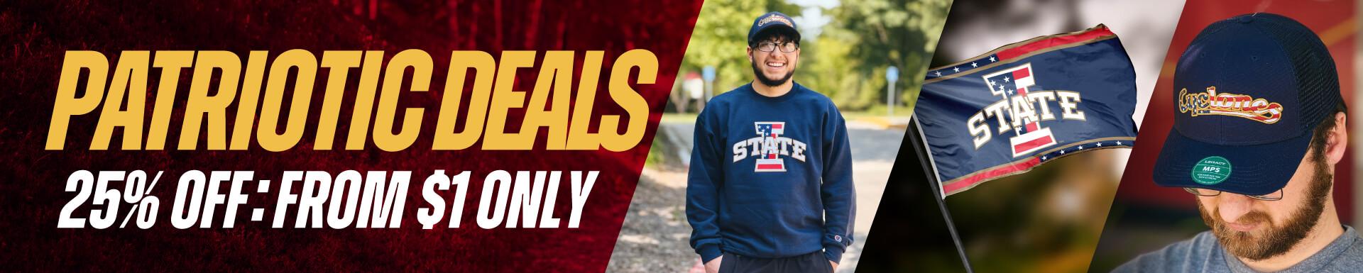 Patriotic Deals • 25% OFF: From $1 Only